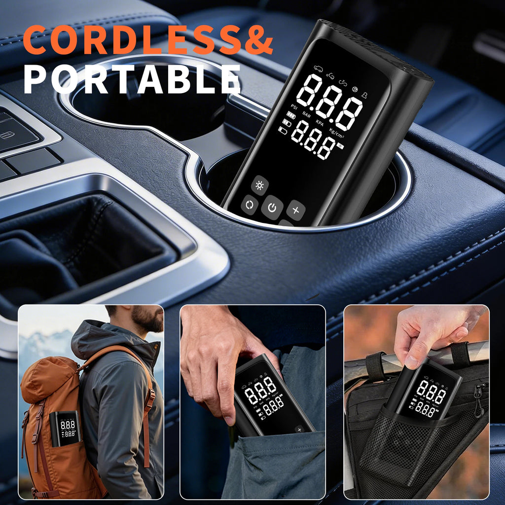 Portable Wireless Car Air Compressor Cordless Electric Tire Inflator Pump for AUTO Tyre Motorcycle Bicycle Boat Balls Inflatable