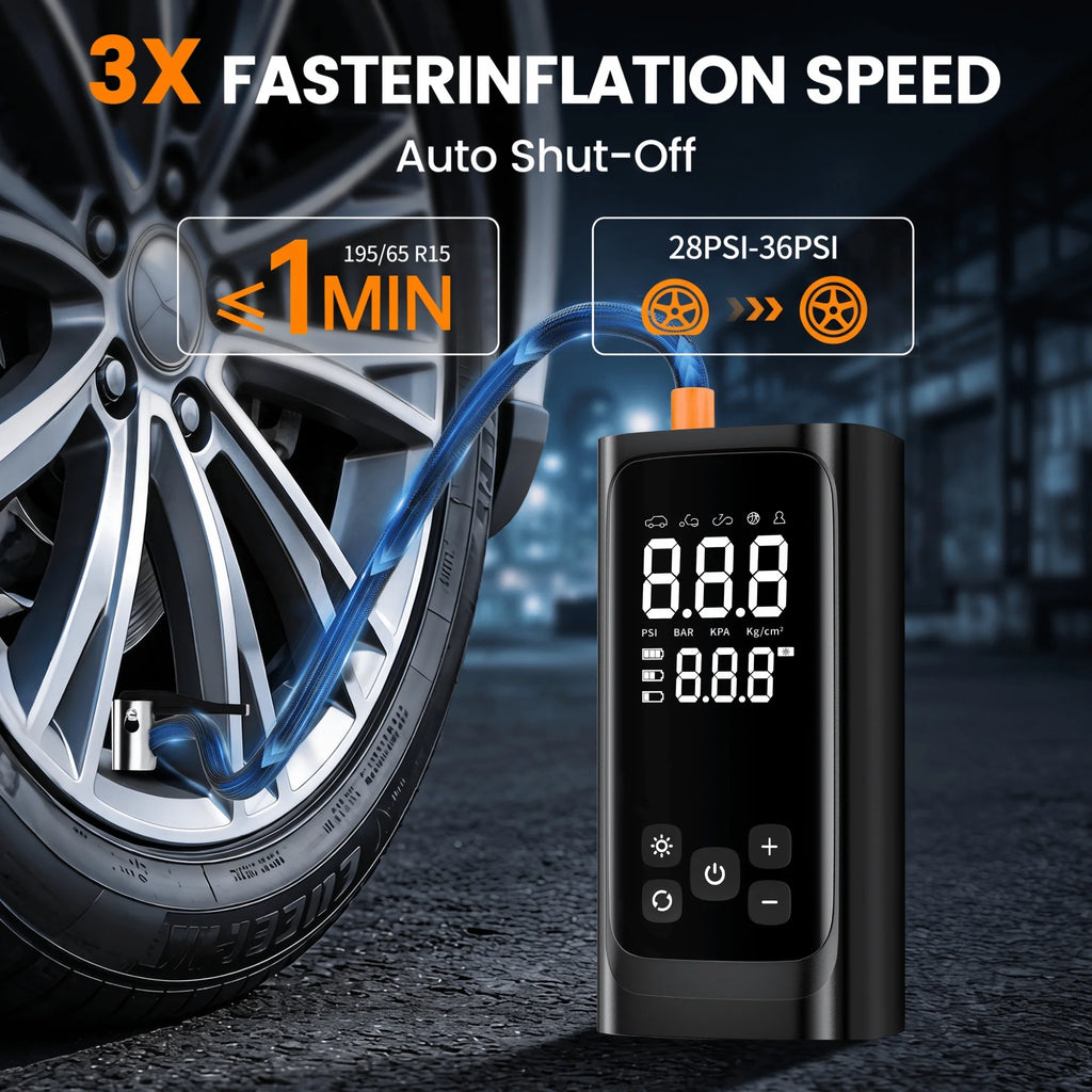 Portable Wireless Car Air Compressor Cordless Electric Tire Inflator Pump for AUTO Tyre Motorcycle Bicycle Boat Balls Inflatable